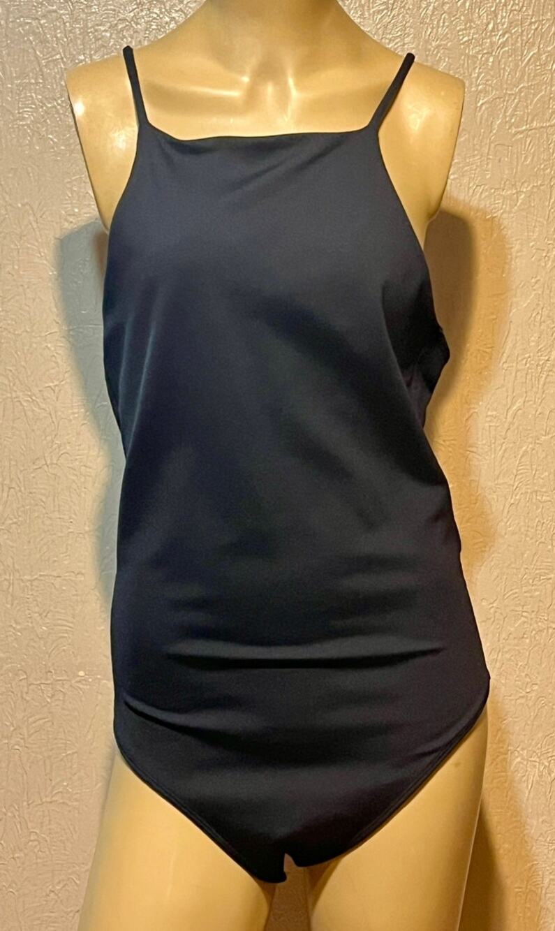 Abercrombie & Flitch Soft Bodysuit Balletcore Halter Semi-Lined Black Medium